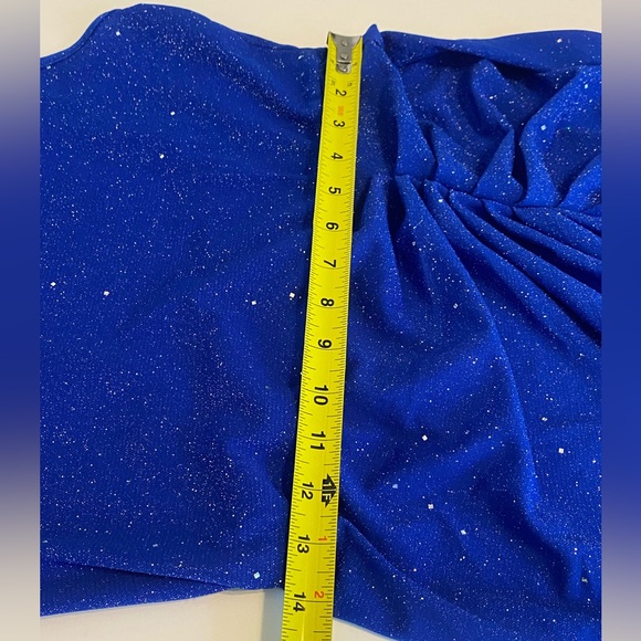 Vibrant Blue Sparkling Thin Strap Cocktail Dress Poly Blend SHEIN Sz XL/12 - Picture 6 of 9